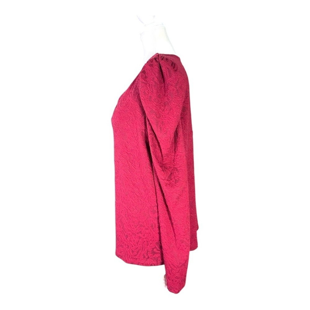 BiBi Burgundy Textured Blouse - XL - Picture 4 of 5
